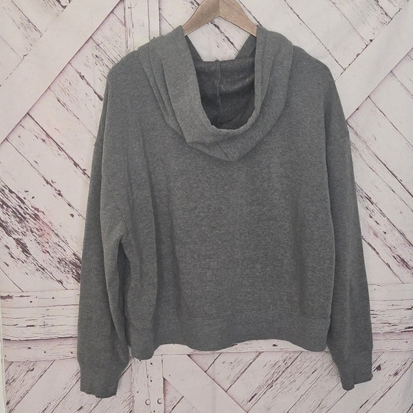 Wild Fable Gray Cropped Hooded Pullover Sweatshirt - Picture 3 of 4